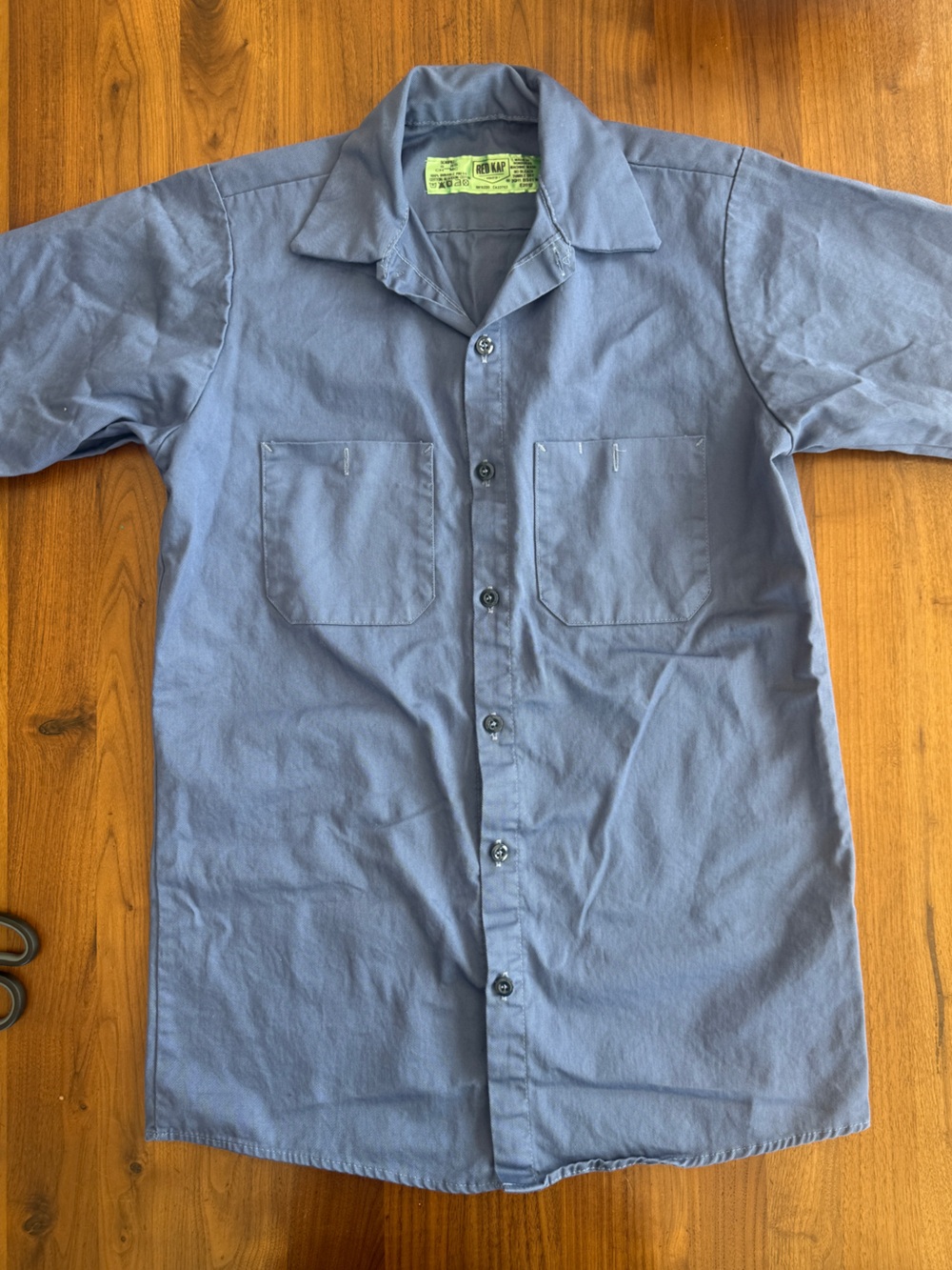Red Kap Work Shirt Mens M Blue Short Sleeve Button Up Uniform